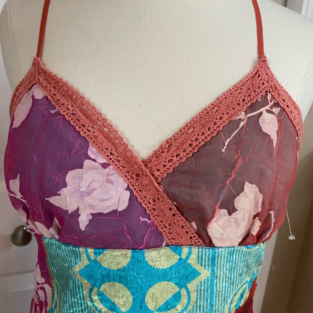 Jade Doe Vintage Gorgeous Red and Brown Sheath Midi Dress - Picture 5 of 7